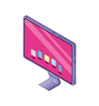 Isometric computer screen icon Stockillustratie
