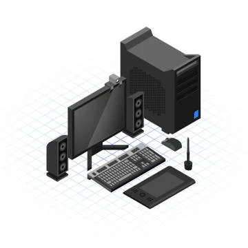 Isometric computer Set Illustrazione stock