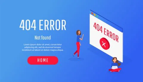 Isometric concept 404 page or file error icon not found. イラスト素材