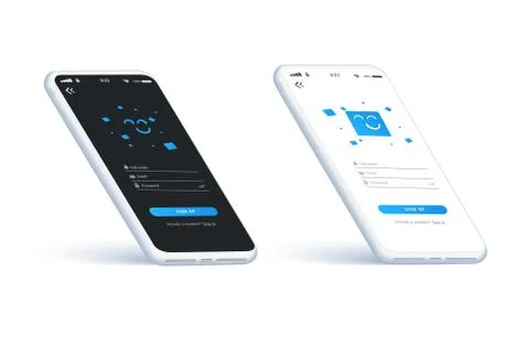 Isometric concept design for an application, Ui UX Stock Illustration