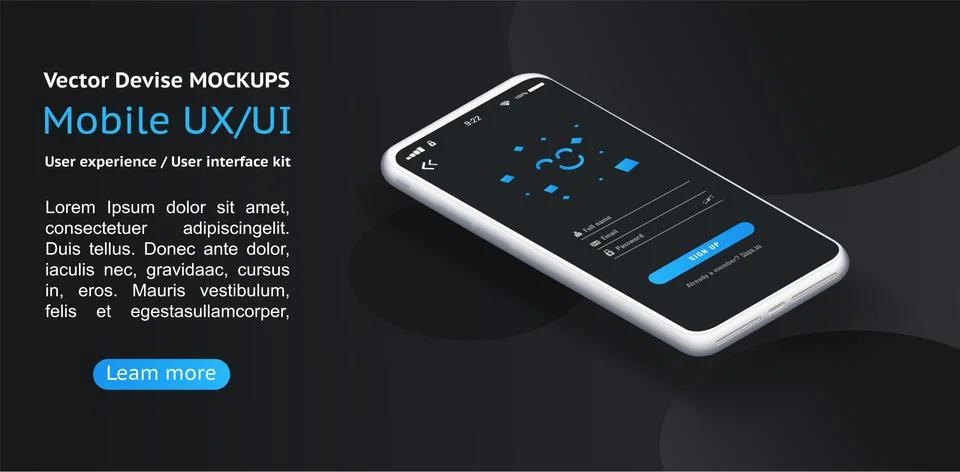 Isometric concept design for an application, Ui UX Stock Illustration