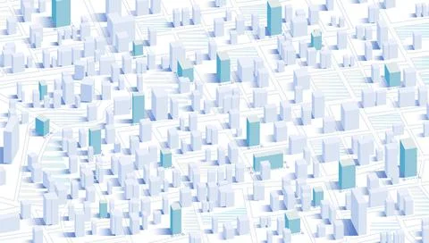 Isometric concept of future urban planning and urban expansion. Highlight new Stock Illustration