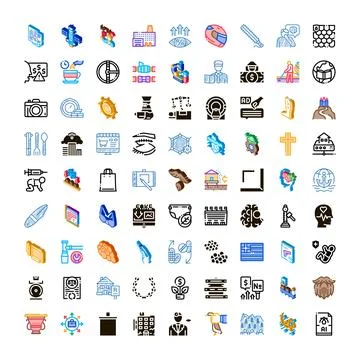 Isometric concept icons set for various industries イラスト素材