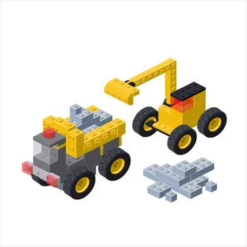 Isometric construction materials loading concept. Vector Ilustración de archivo