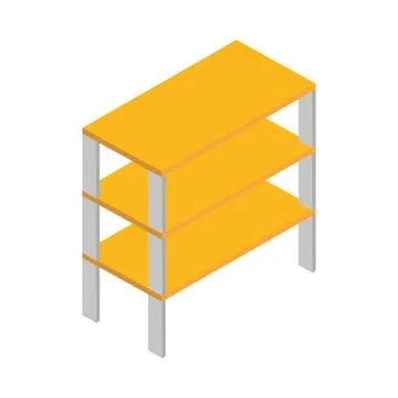 Isometric construction shelf storage empty work equipment flat style icon design Illustrazione stock