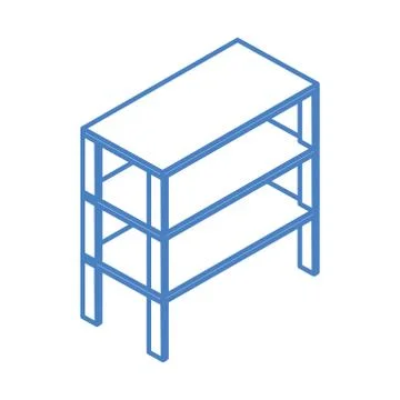 Isometric construction shelf storage empty work equipment linear style icon Illustrazione stock