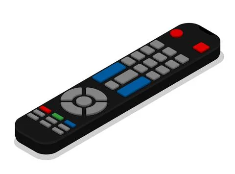 Isometric Control tv panel. Remote control of electronic devices. Realistic 3 Stock Illustration