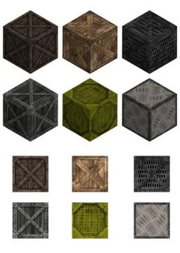 Isometric crates Stock Illustration