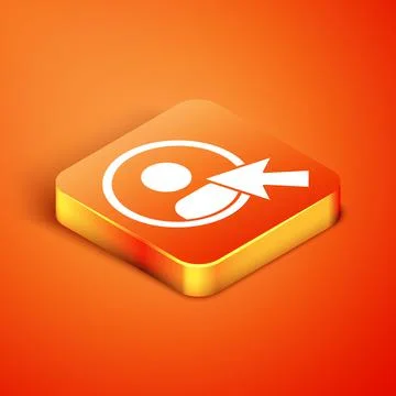 Isometric Create account screen icon isolated on orange background. Vector Illustrazione stock