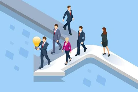 Isometric creative idea and innovation. Searching for opportunities. Business Stock Illustration