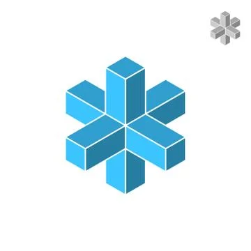 Isometric cross figure Illustrazione stock