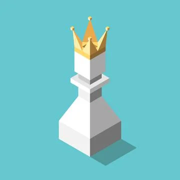 Isometric crowned chess pawn Stock Illustration