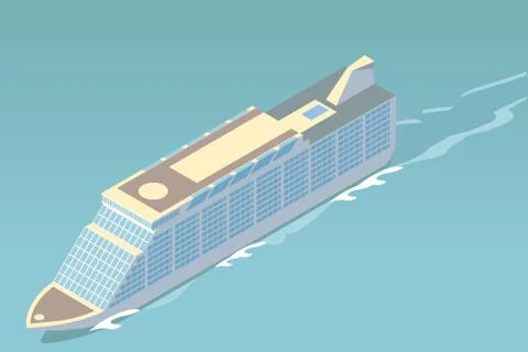 Isometric cruise ship Stock Illustration