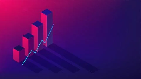 Isometric cryptocurrency exchange trading concept. Illustrazione stock
