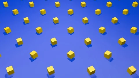 Isometric Cube Animation Blue and Yellow Stock-Footage 112873365