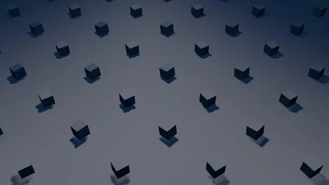 Isometric Cube Animation Dark Blue 스톡 동영상 112872362