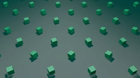Isometric Cube Animation Green and Dark Green 스톡 동영상 112876477