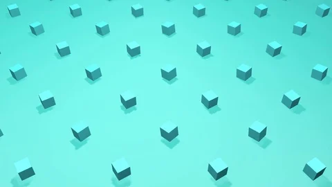 Isometric Cube Animation Mint 스톡 동영상 112835311