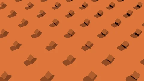 Isometric Cube Animation Orange Stock Footage 112834567