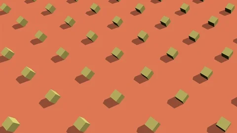 Isometric Cube Animation Yellow and Orange Stock Footage 112834541