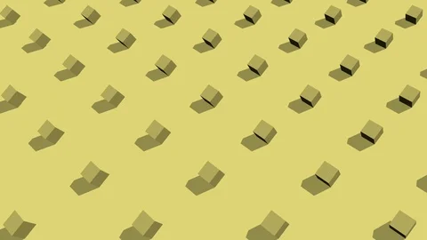 Isometric Cube Animation Yellow 스톡 동영상 112834539