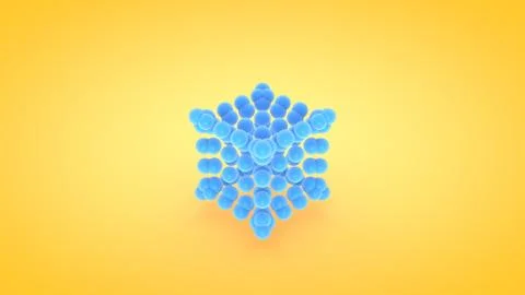 Isometric cube atom array illustration, 3D rendering Stock Illustration