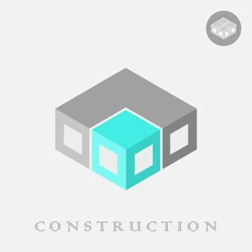 Isometric cube blocks construction Stock-Illustration