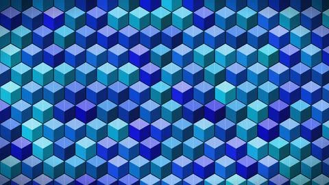 Isometric Cube Blocks with Smooth royal blue Gradient Flow Backdrop. Stock Illustration