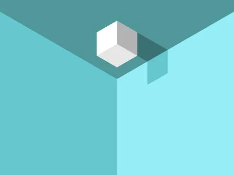 Isometric cube on ceiling Stock Illustration