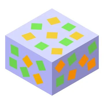 Isometric cube with colorful squares pattern Stock Illustration