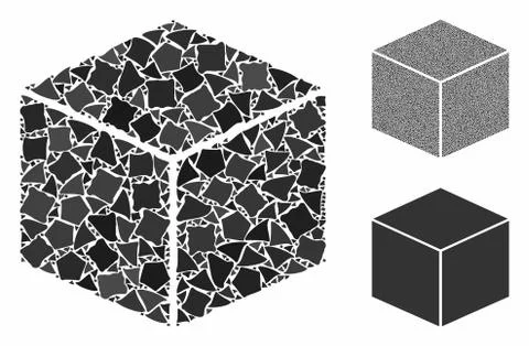 Isometric cube Composition Icon of Raggy Elements Illustrazione stock