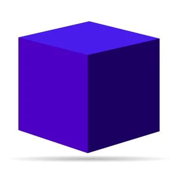 Isometric cube design, web modern concept shadow icon, geometric shape vector Stock Illustration