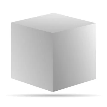 Isometric cube design, web modern concept shadow icon, geometric shape vector Stock Illustration
