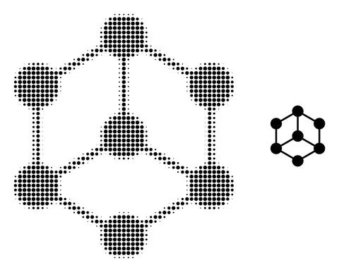 Isometric Cube Halftone Dot Icon 스톡 일러스트