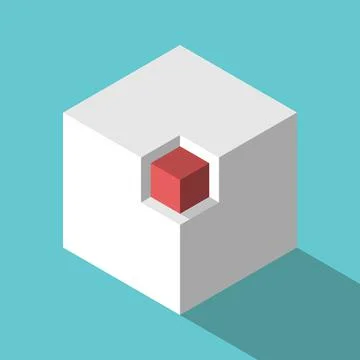 Isometric cube in niche Stock Illustration