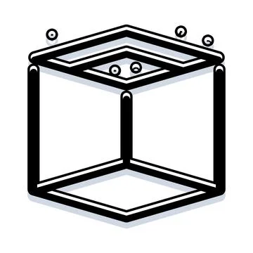 Isometric cube outline box vector illustration Stockillustratie