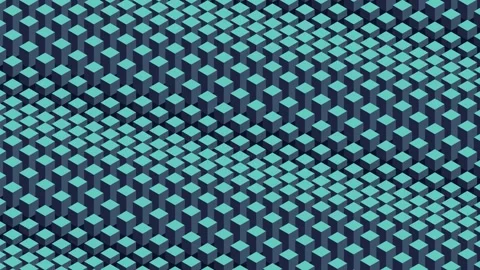 Isometric cube pillars rising and falling in a wave Vídeos de archivo 348298876