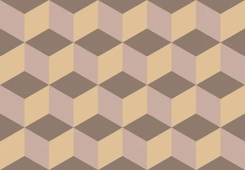 Isometric cube shape pattern in pastel colors. Illustrazione stock