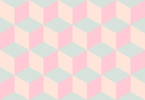 Isometric cube shape pattern in pastel colors. Stockillustratie