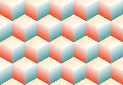 Isometric cube shape pattern in summer. Illustrazione stock