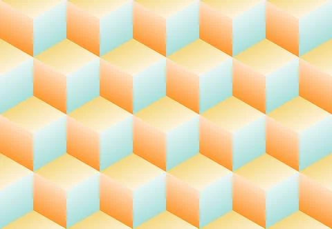 Isometric cube shape pattern in summer. Illustrazione stock