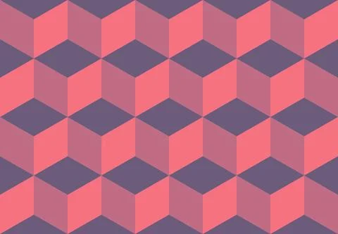 Isometric cube shape pattern in sunset colors. Illustrazione stock