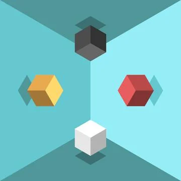 Isometric cubes, chaos concept Stock Illustration