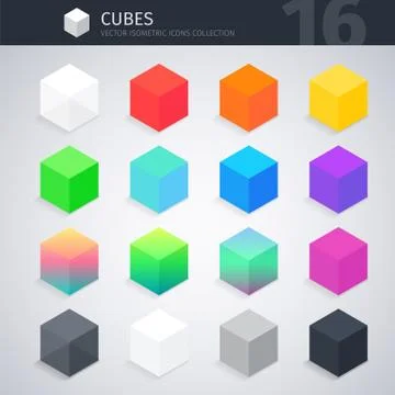 Isometric Cubes Collection Stock Illustration