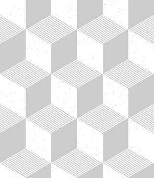 Isometric cubes seamless pattern in retro style. 3d optical illusion Illustrazione stock