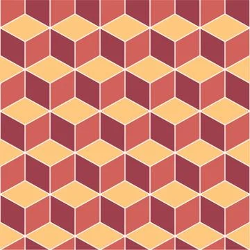 Isometric Cubes Seamless Vector Pattern - Repeating ornament for textile Stock Illustration