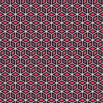 Isometric Cubes Seamless Vector Pattern - Repeating ornament for textile Stock Illustration