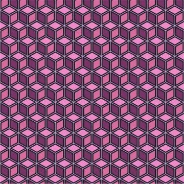 Isometric Cubes Seamless Vector Pattern - Repeating ornament for textile Stock Illustration
