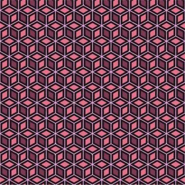 Isometric Cubes Seamless Vector Pattern - Repeating ornament for textile Stock Illustration