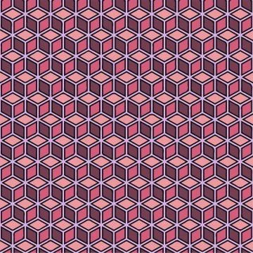 Isometric Cubes Seamless Vector Pattern - Repeating ornament for textile Stock Illustration